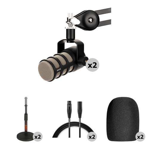 RODE PodMic Microphone with Tabletop Stand & XLR Cable Kit