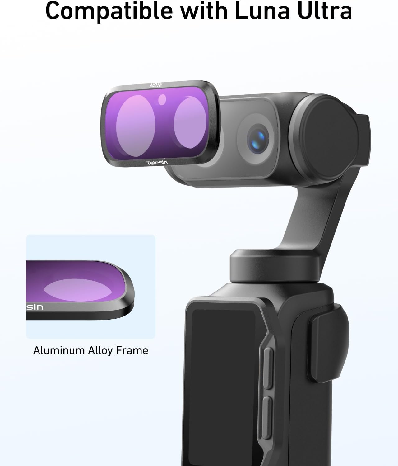 TELESIN ND Filter for Insta360 Luna Ultra, ND4 ND16 ND64 Filters Kit