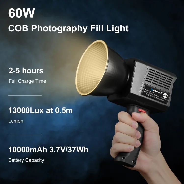 PULUZ 60W Studio Video Light 2500K-6500K