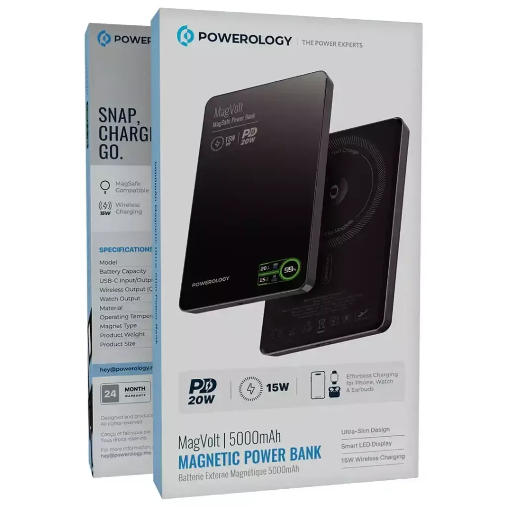 Powerology MagVolt 5000mAh Magnetic Power Bank